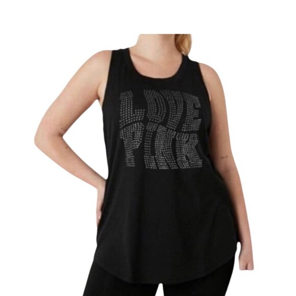 PINK Pure Black Warped Shine Logo I Size: XXL - Picture 1 of 5